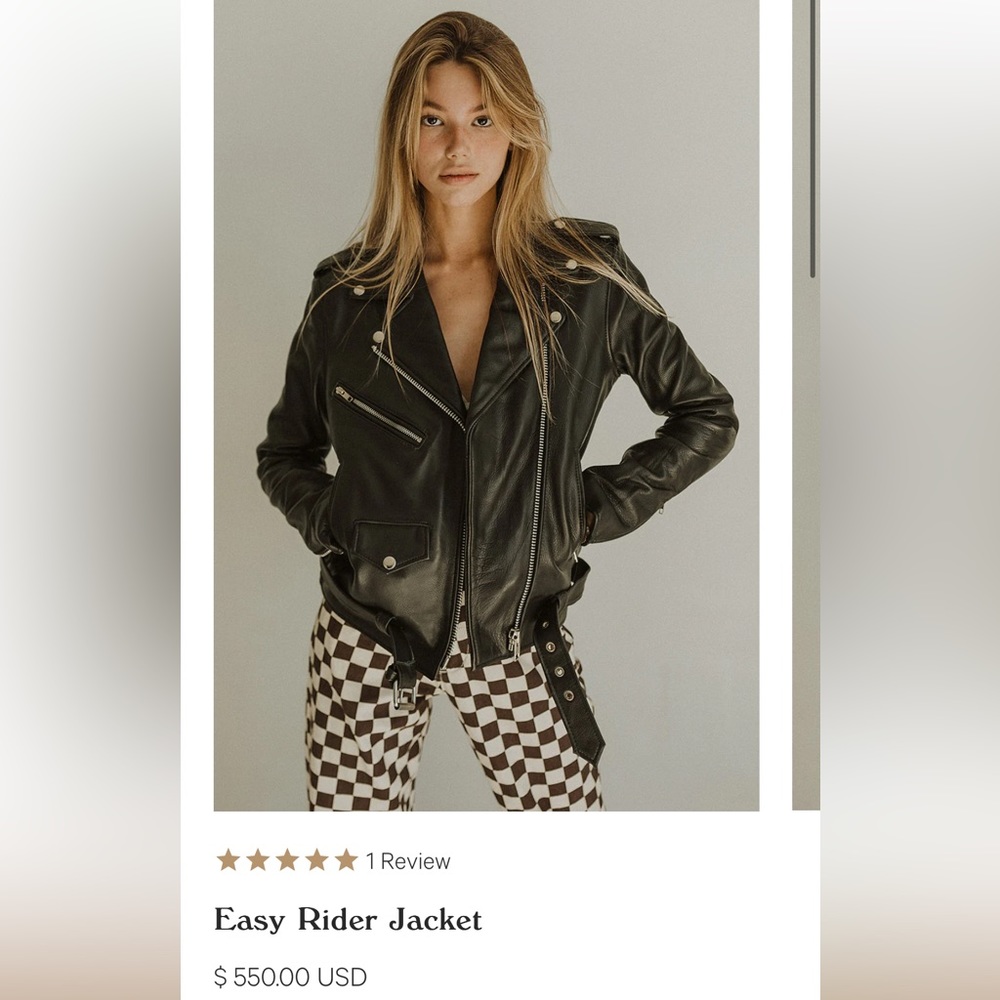 Understated Leather “Easy Rider” Jacket - Picture 3 of 4